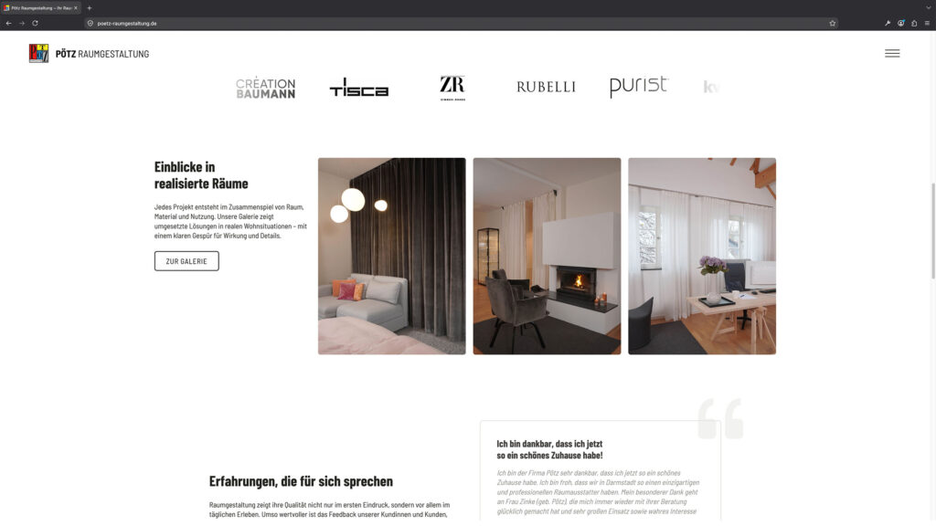 Webdesign für Raumgestalter